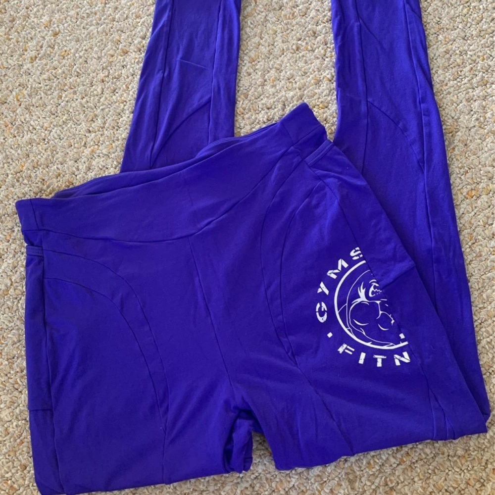 Gymshark Purple High-Rise Leggings with White Logo
